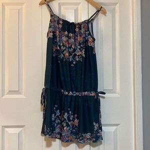 Lily by Firmiana dark blue with flower pattern on it dress